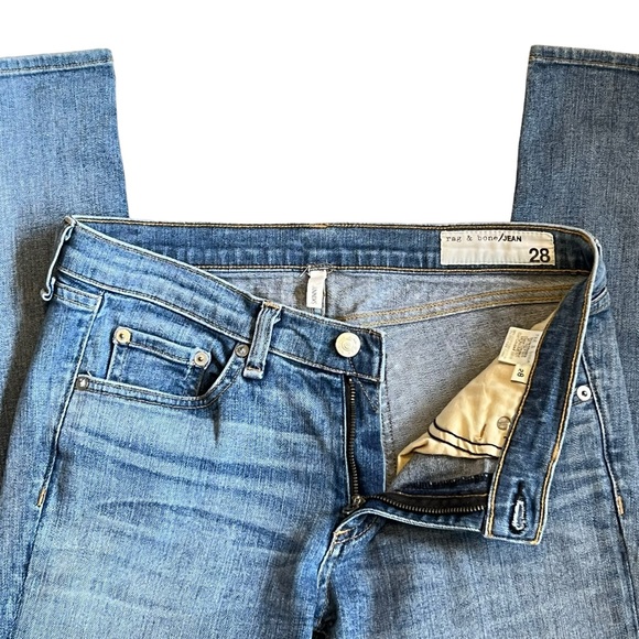 Rag & Bone Women’s Sz 28 Mid Rise Skinny Distressed Denim Jeans - Picture 7 of 12